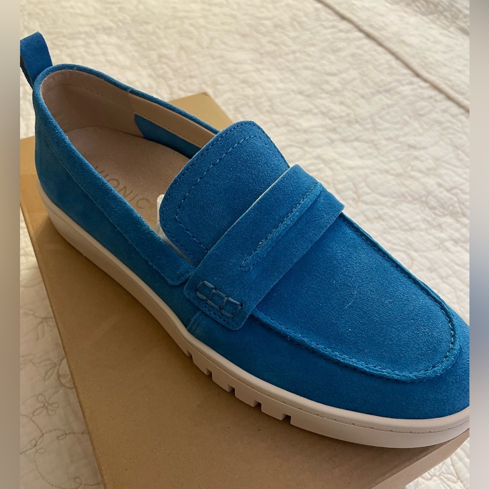 Blue Suede Vionic Loafers
